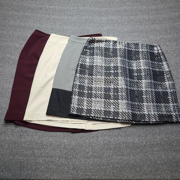 LOFT Amanda Chelsea Kasper Skirt Womens Mixed Lot 10P 10 8 12P Plaid Solid Caree - Picture 1 of 16